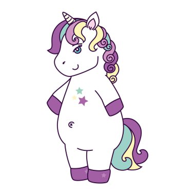cute unicorn fantasy with stars decoration