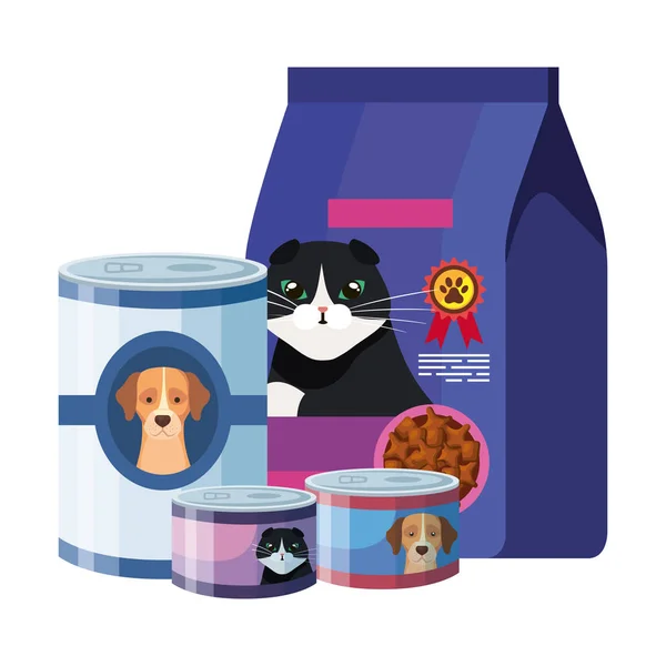 Set of food for cats and dogs — 스톡 벡터
