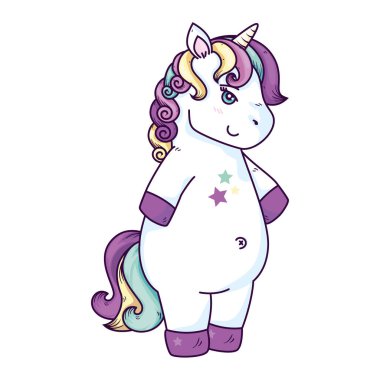 cute unicorn fantasy with stars decoration