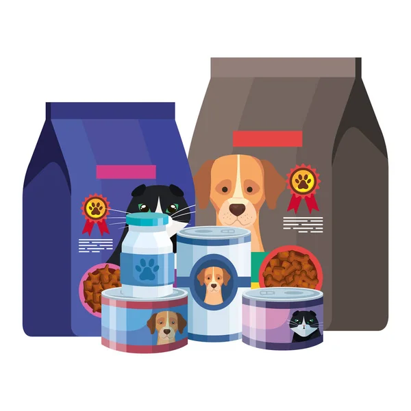 Set of food for cats and dogs — 스톡 벡터