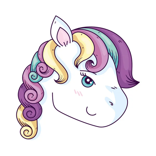 Visage de mignon fantasme licorne — Image vectorielle