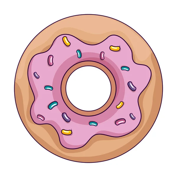 Delicious sweet donut bakery icon — Stock Vector