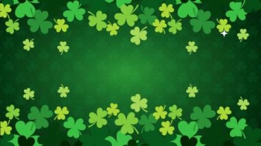 st patricks day animated card with clovers pattern