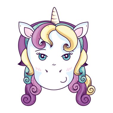 head of cute unicorn fantasy