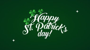 st patricks day animated card with lettering and clovers