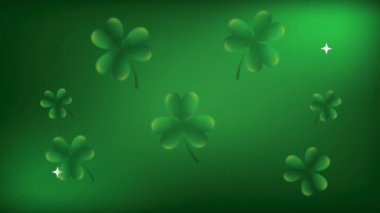 st patricks day animated card with clovers pattern