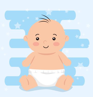 cute little baby boy with stars decoration