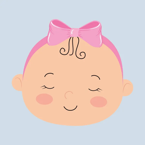 Face of cute little baby girl — 图库矢量图片