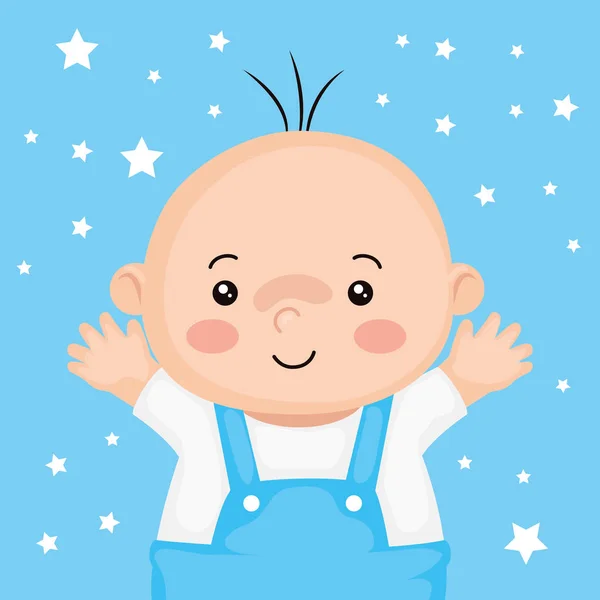 Cute little baby boy with stars decoration — Wektor stockowy