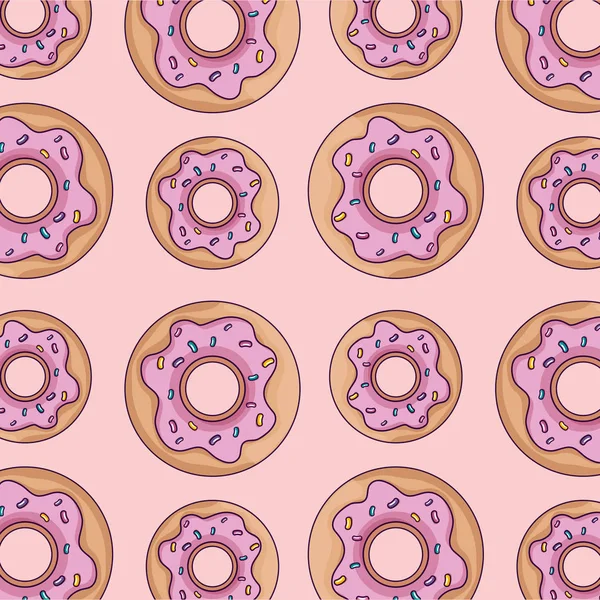 Fond de beignets sucrés mignons — Image vectorielle