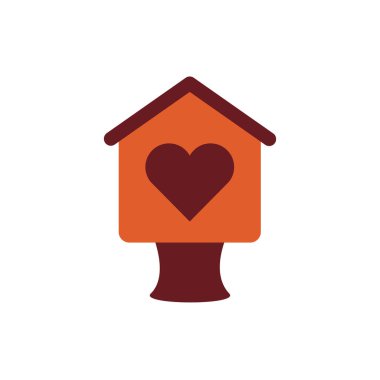 bird house wooden flat style