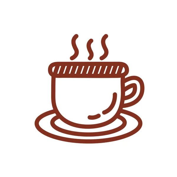 Taza de café bebida línea estilo icono — Vector de stock
