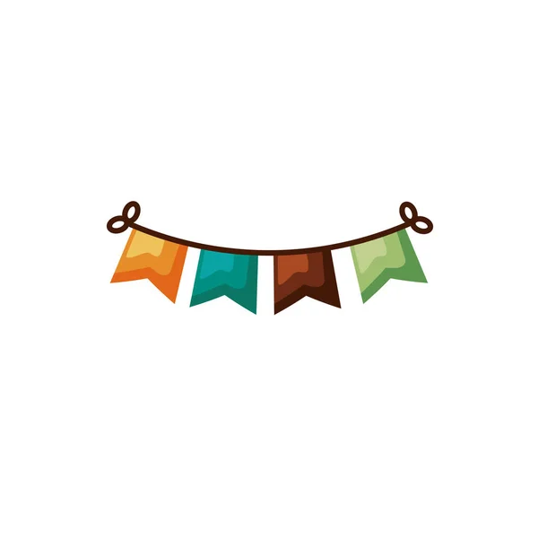 Garlands party hanging detaild style — Wektor stockowy