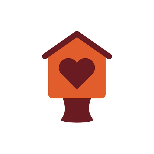 Bird house wooden flat style — Stock vektor