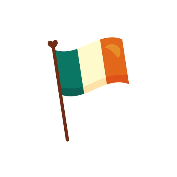 Ireland flagga detalj stil ikon — Stock vektor