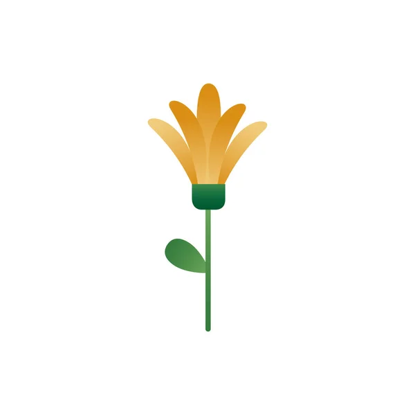 Linda flor con hoja de primavera icono de estilo degradante — Archivo Imágenes Vectoriales