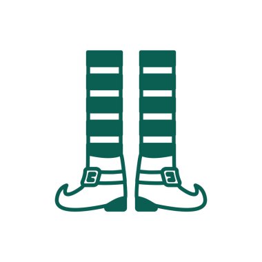 lemprechaun foots with boots shoes line style