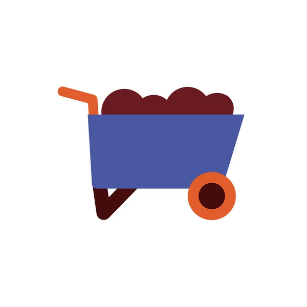 Wheel barrow tool flat style icon — Wektor stockowy