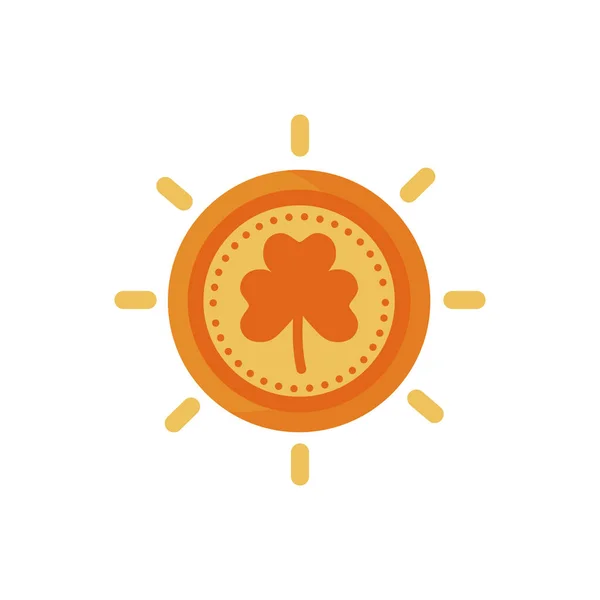 聖パトリックの日コインクローバーの葉の詳細スタイル — ストックベクタ