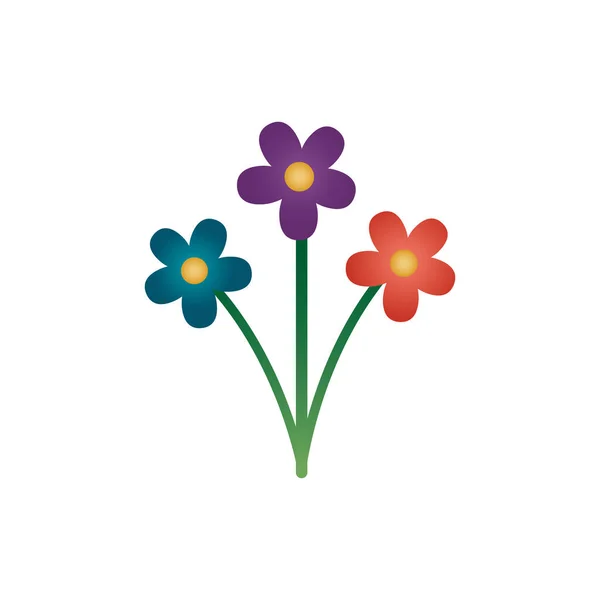 Niedlichen Blumen Frühling degradierenden Stil-Ikone — Stockvektor