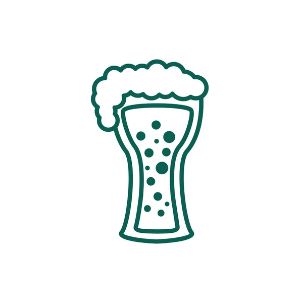 Boisson à la bière avec icône de style ligne mousse — Image vectorielle
