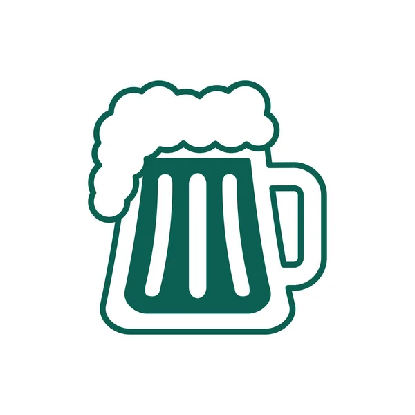 Beer drink with foam line style icon — Stok Vektör