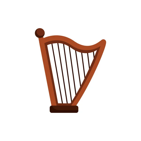 Harp musical instrument detaild style icon — Stockový vektor