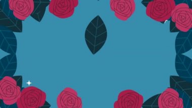 beautifull roses flowers garden pattern animation