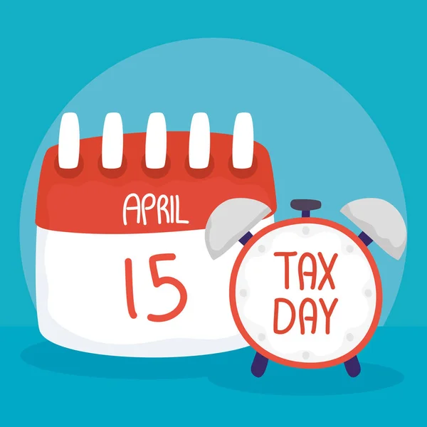 カレンダーのリマインダーで税金の日 — ストックベクタ
