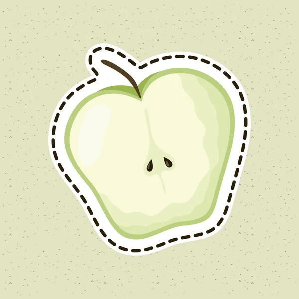 Appel vers fruit gezond voedsel pictogram — Stockvector