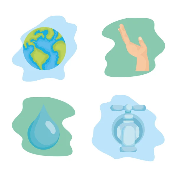 International water day bundle of icons — Stock Vector