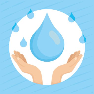 water day poster with hands lifting drop