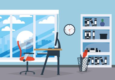 Masaüstü sahnesi olan ofis çalışma yeri