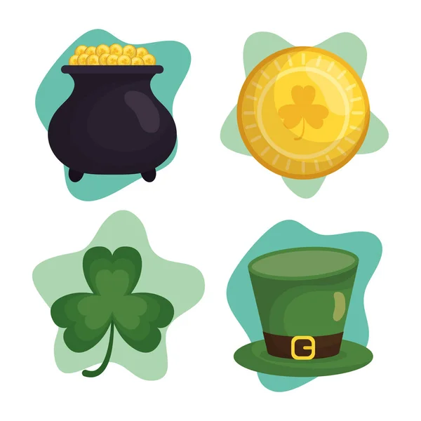 Feliz st patricks dia pacote de ícones — Vetor de Stock