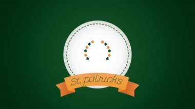 st patricks day animated card with treasure cauldron