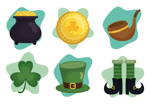 Feliz st patricks dia pacote de ícones — Vetor de Stock