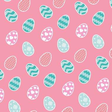 happy easter celebration card with eggs painted pattern
