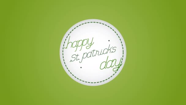 St patricks day animated card with happy elf and lettering — Stock Video