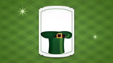 st patricks day animated card with elf legs in hat
