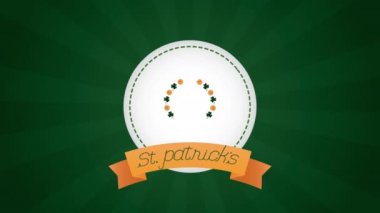st patricks day animated card with cupcake and ireland flag