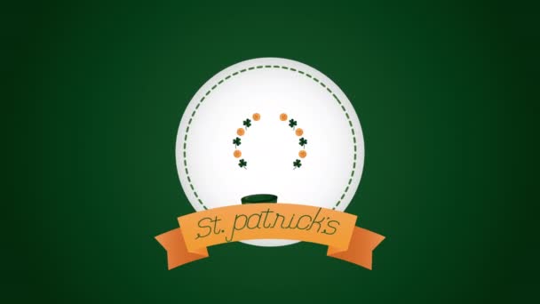 St patricks day animated card with happy elf frame — Stok video