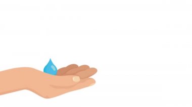 water day campaign animated with hand lifting drop