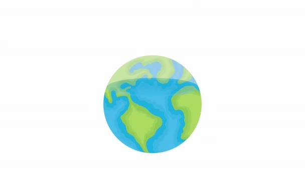 Water day campaign animated with world planet and drop — Stock Video