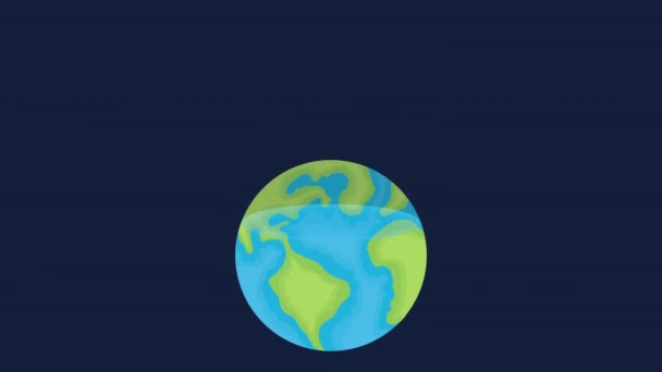 Water day campaign animated with hands lifting world planet — Wideo stockowe