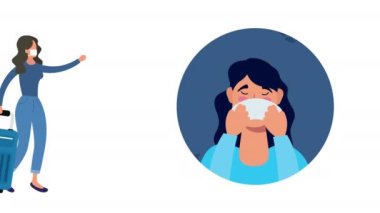 Gezgin kadınla koronavirüs salgını