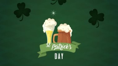 st patricks day animated card with beers