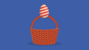 happy easter animated card with eggs painted in basket