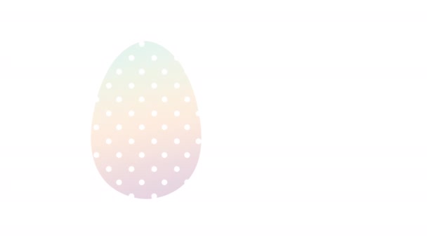 Happy easter animated card with lettering and egg painted — Stockvideo