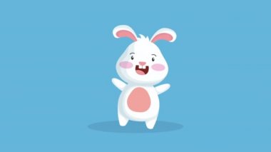 happy easter animated card with cute rabbit