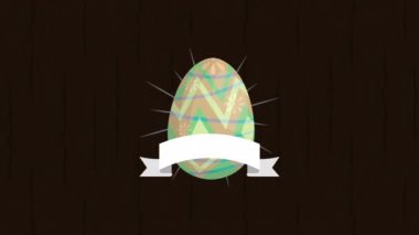 happy easter animated card with eggs painted